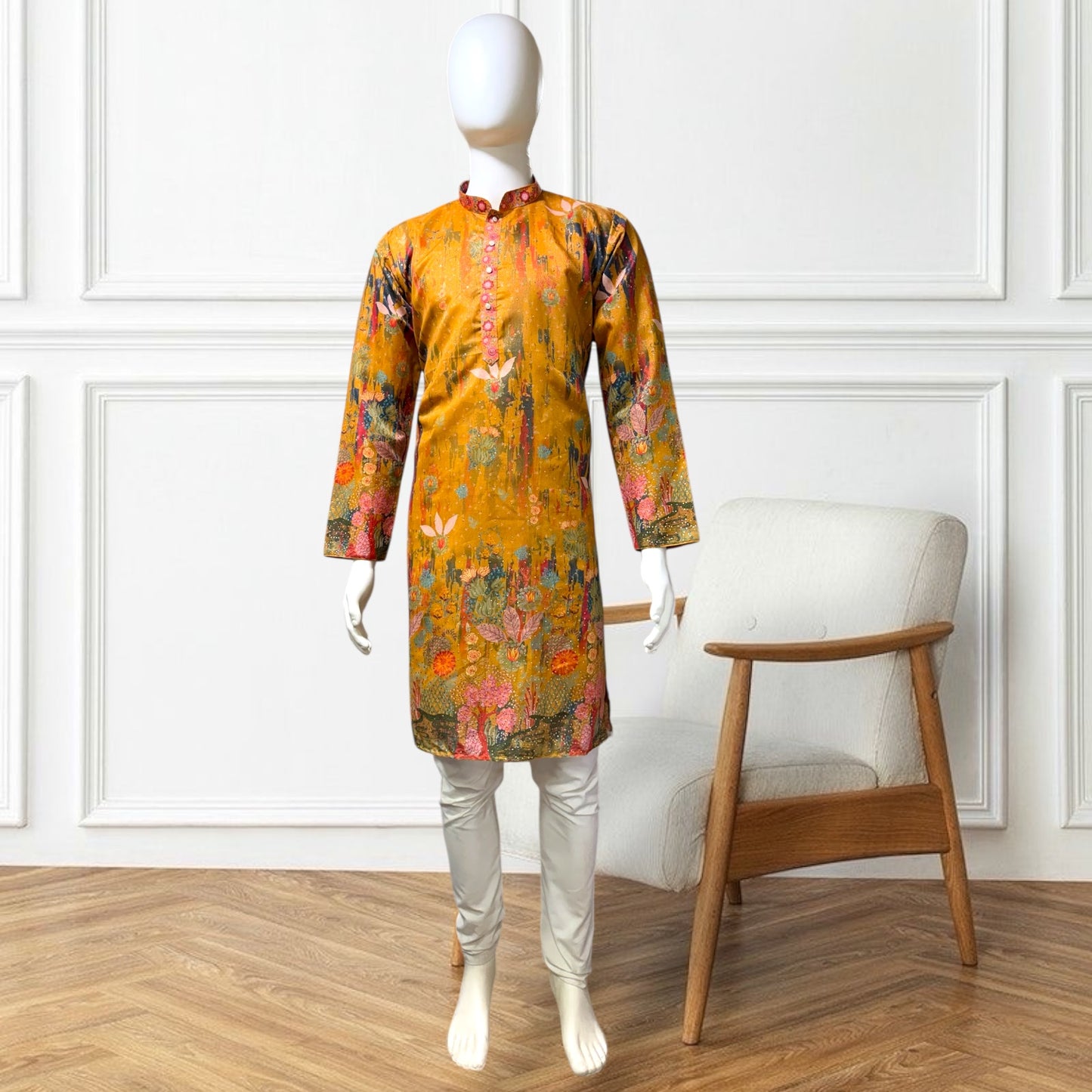 "Krishang" Premium digital printed kurta with lining.