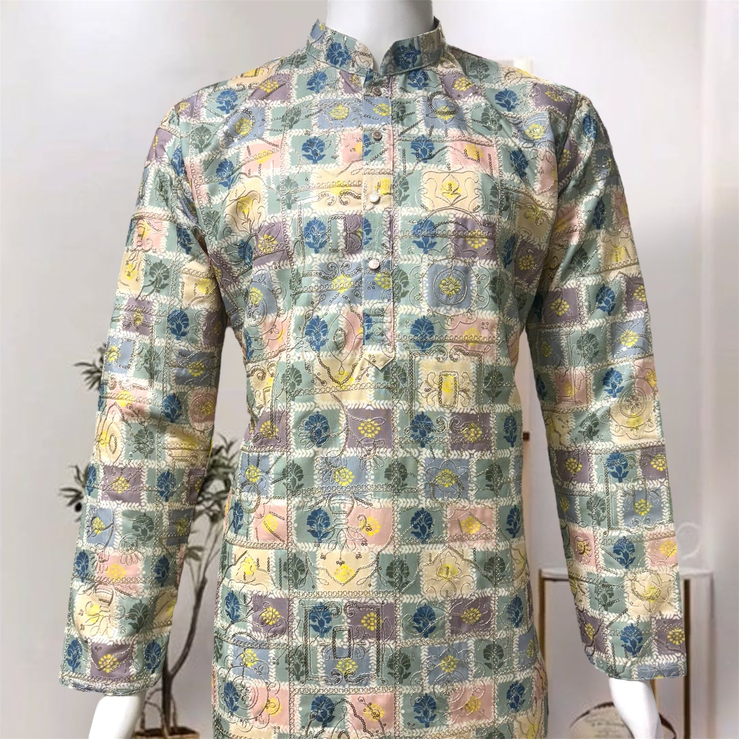 "Kiyansh" Premium digital printed kurta with thread and sequins work