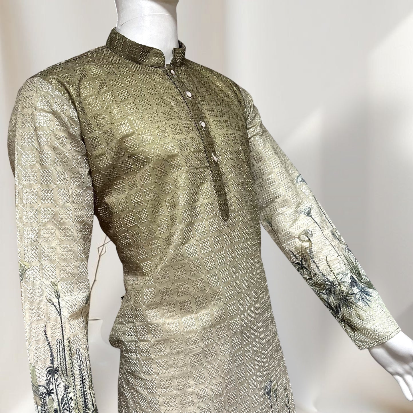 "Kartik" Premium border printed kurta with thread work.