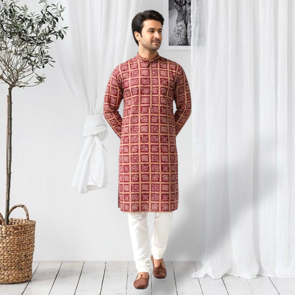 "Shlok" Bandhani Kurta.