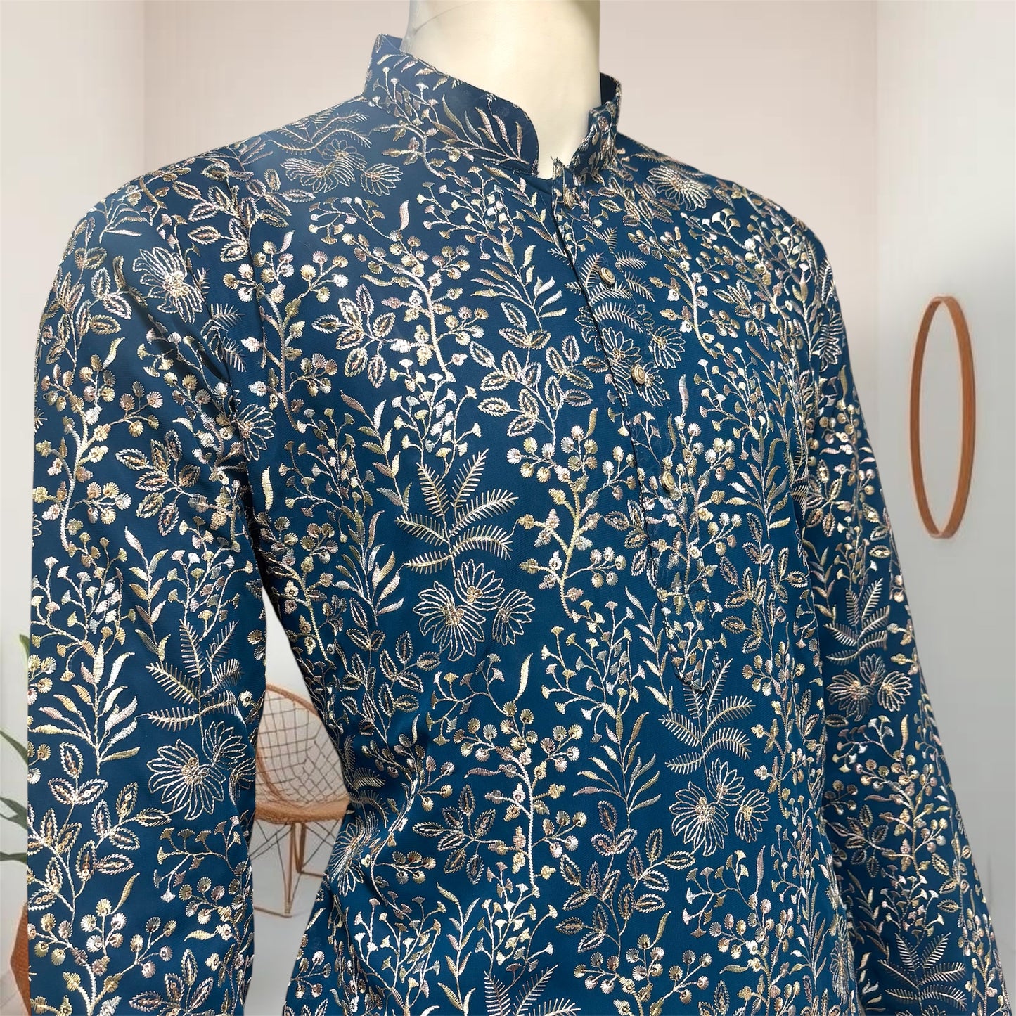 "Aviraj" Premium thread and sequins work kurta and lining.