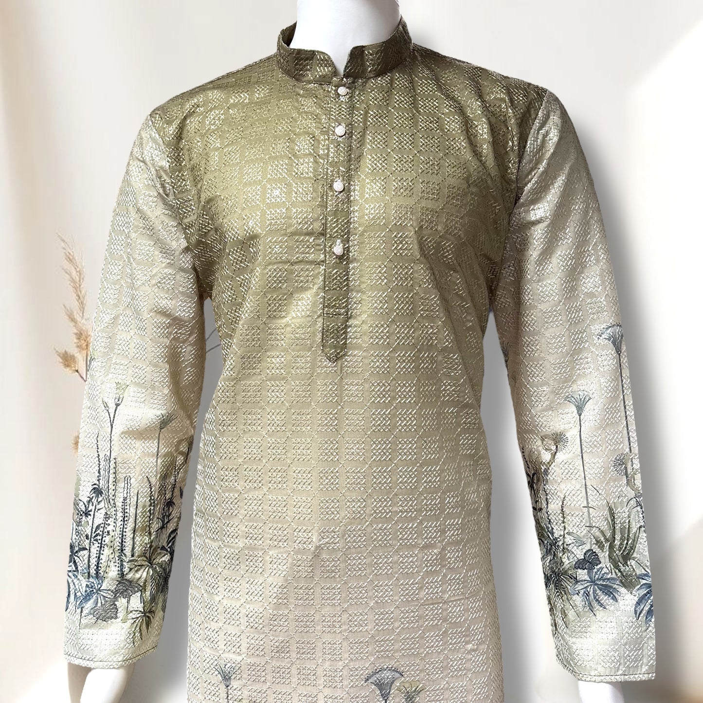 "Kartik" Premium border printed kurta with thread work.