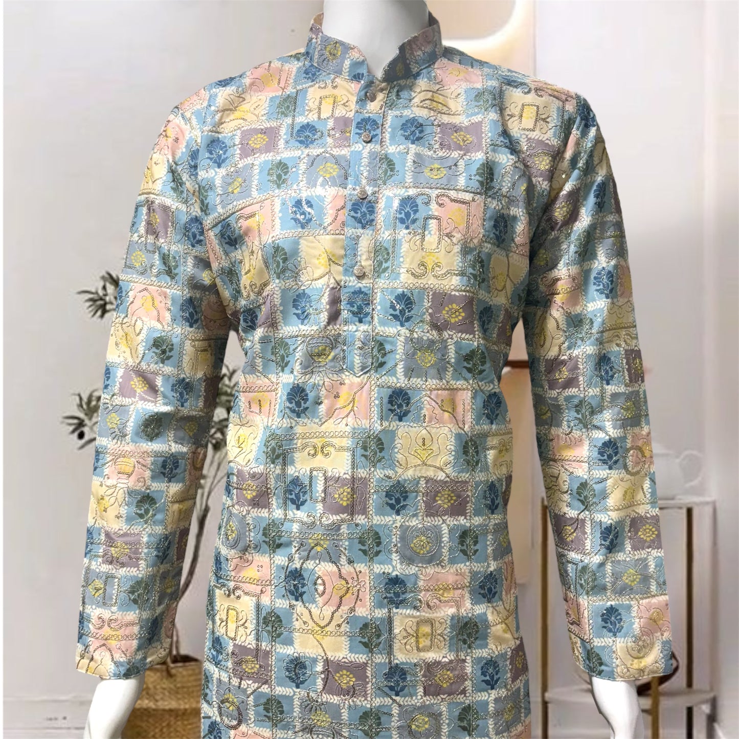 "Kiyansh" Premium digital printed kurta with thread and sequins work