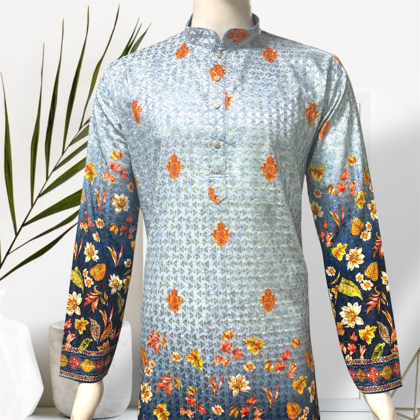 "Vishal" Premium shaded kurta with thread embroidery.