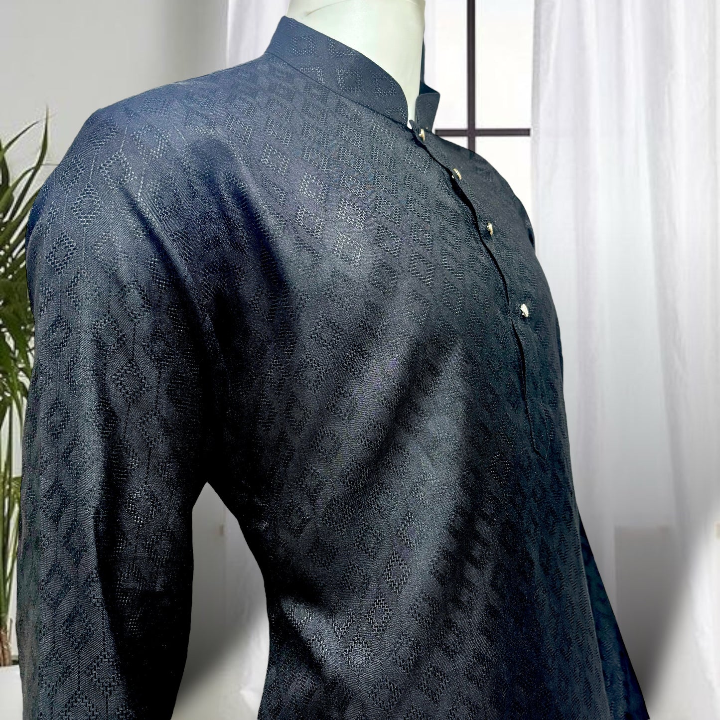 "Tarav" Self weave fabric kurta.