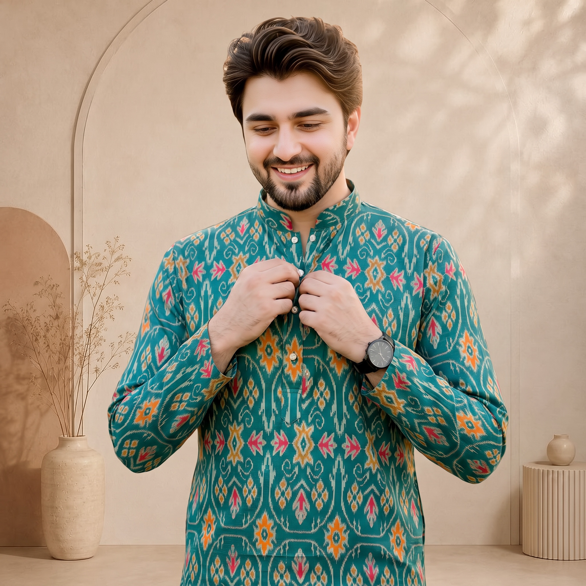 "Tavir" Digital Patola Printed Kurta.