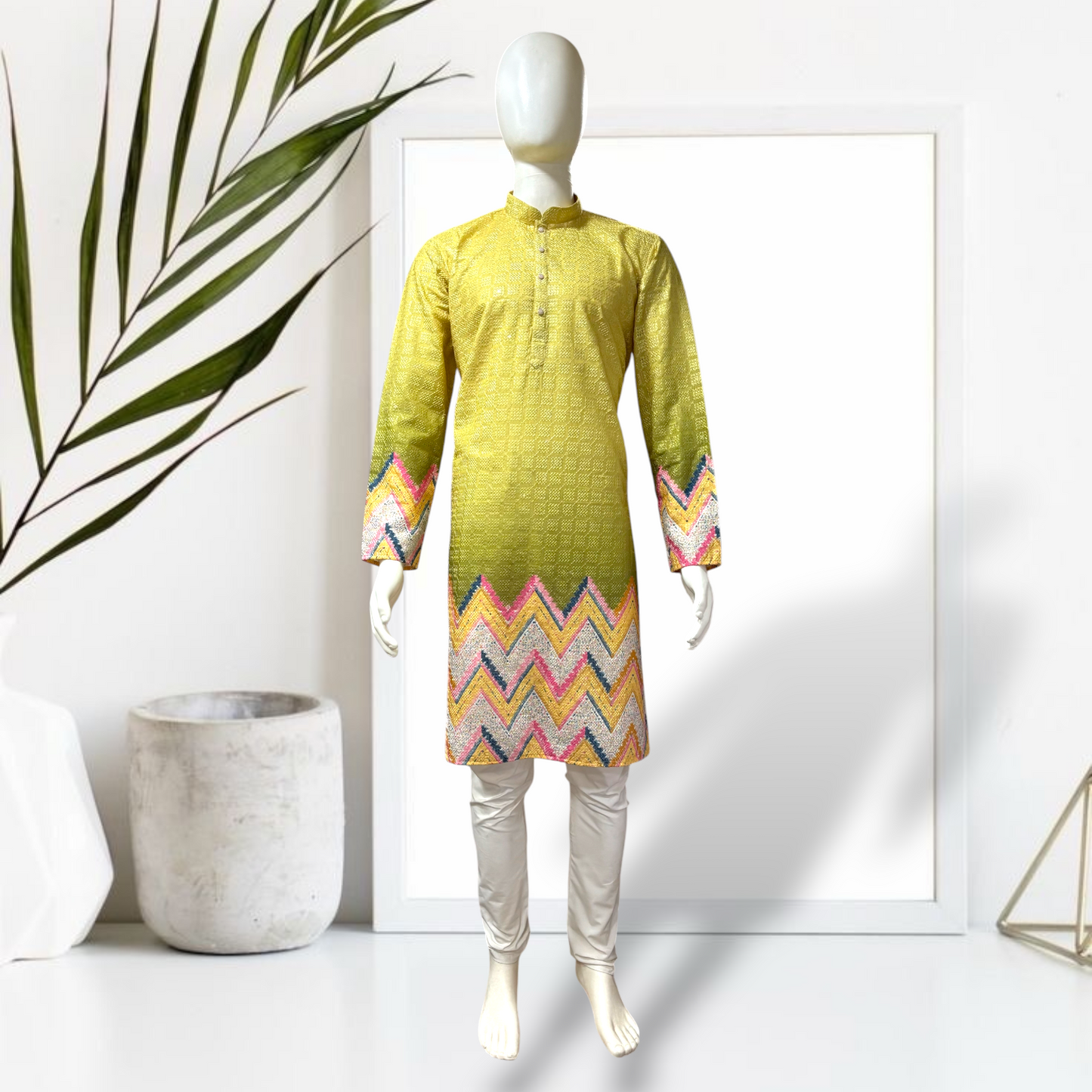 "Krish" Premium border printed kurta with thread work.