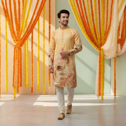 "Nirav" Designer digital printed kurta with foil print.