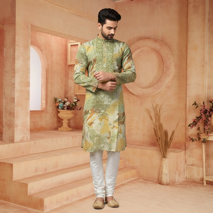 "Mayansh" Premium chanderi silk fabric with embroidery.