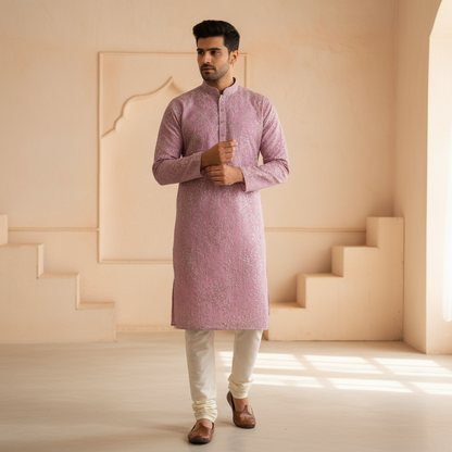 "Aviraj" Premium thread and sequins work kurta and lining.