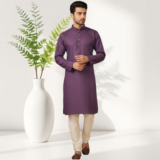 "Rishi" Self weave fabric kurta.