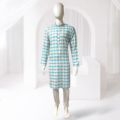 "Dhruv" Premium cotton kurta with delicate thread, sequins and mirror work.