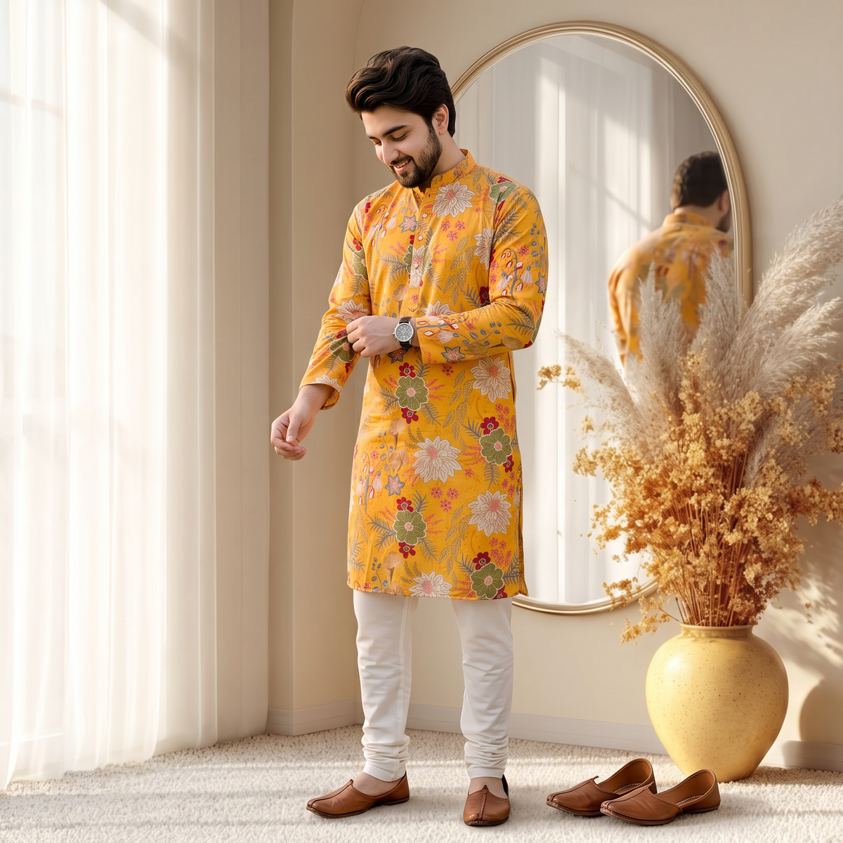 "Mishay" Digital and foil printed kurta.