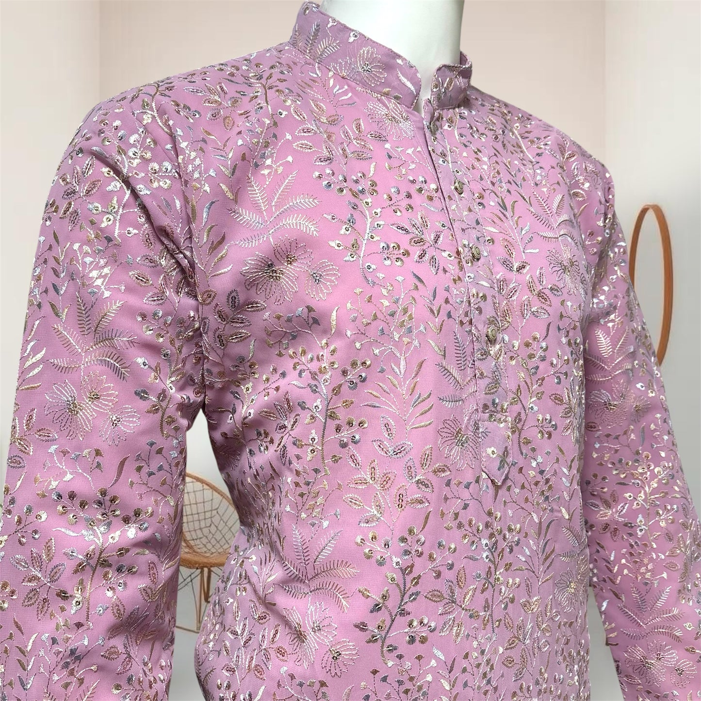 "Aviraj" Premium thread and sequins work kurta and lining.