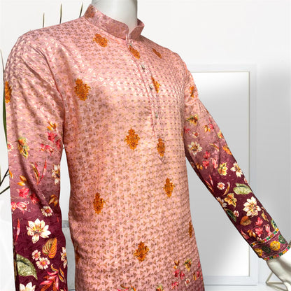 "Vishal" Premium shaded kurta with thread embroidery.