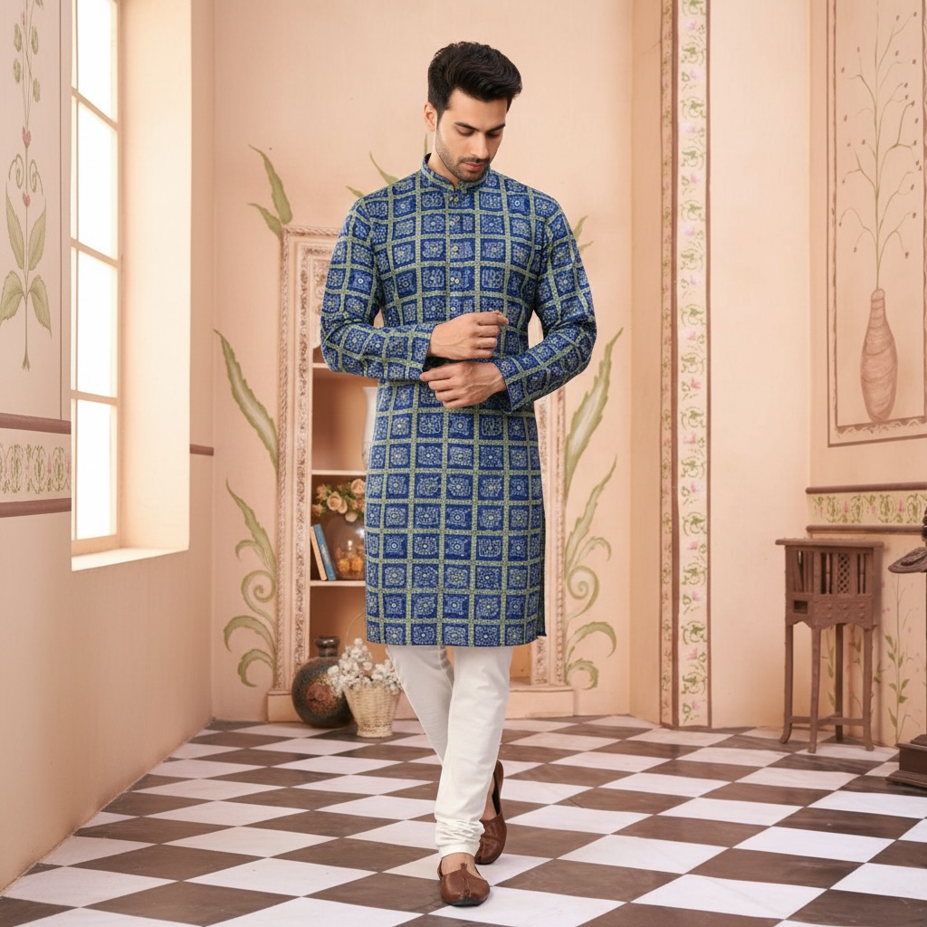 "Shlok" Bandhani Kurta.