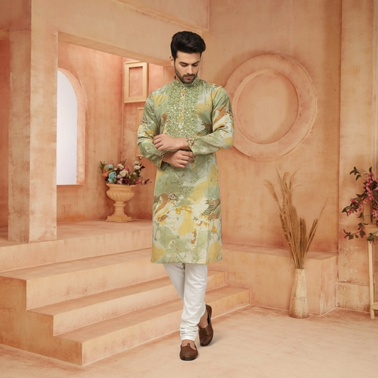 "Mayansh" Premium chanderi silk fabric with embroidery.