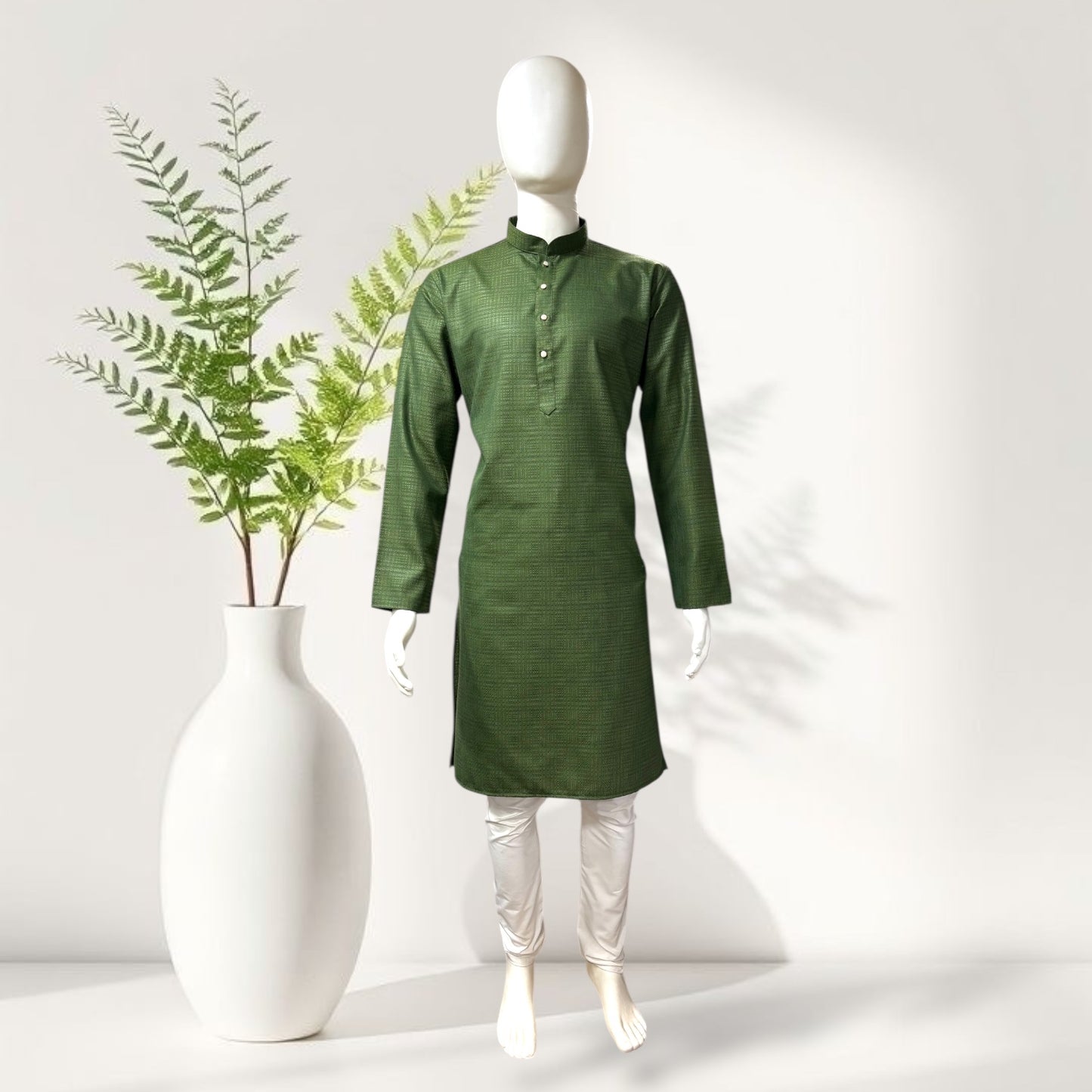 "Rishi" Self weave fabric kurta.