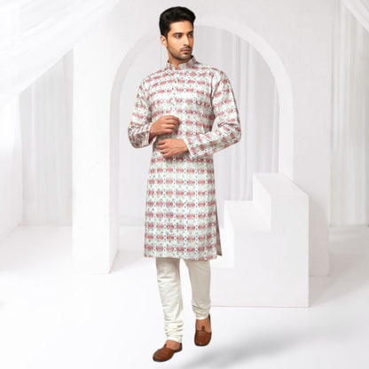 "Dhruv" Premium cotton kurta with delicate thread, sequins and mirror work.