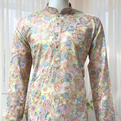 "Ranveer" Premium digital printed kurta with thread and sequins embroidery.