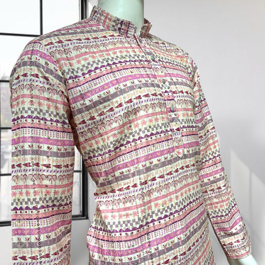 "Omesh" Premium digital printed kurta with thread and sequins work.