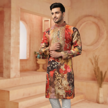 "Jeeyansh" Premium chanderi kurta with embroidery.