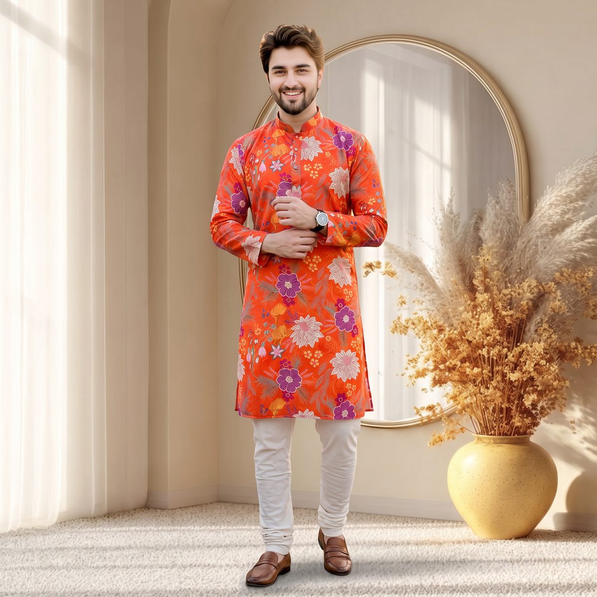 "Mishay" Digital and foil printed kurta.