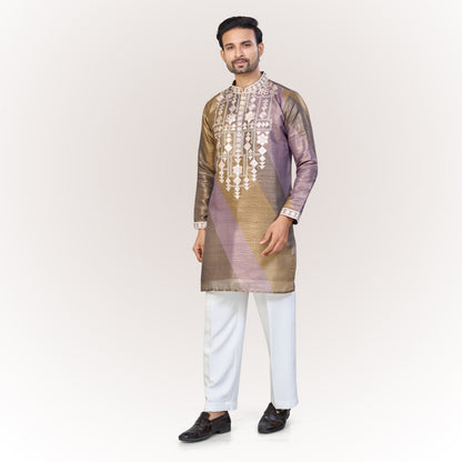 "Kabir" Premium tissue silk kurta with gota work.