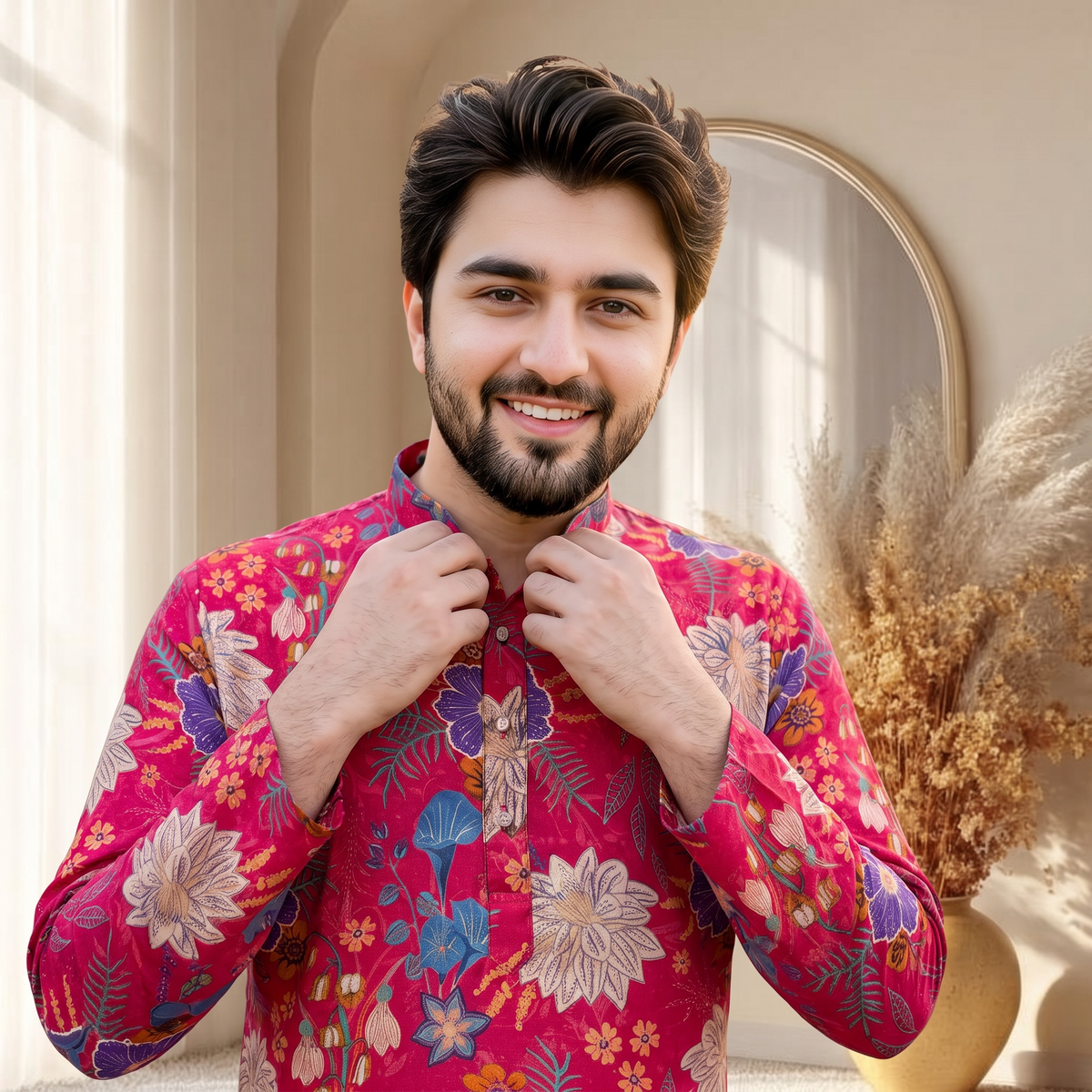 "Mishay" Digital and foil printed kurta.