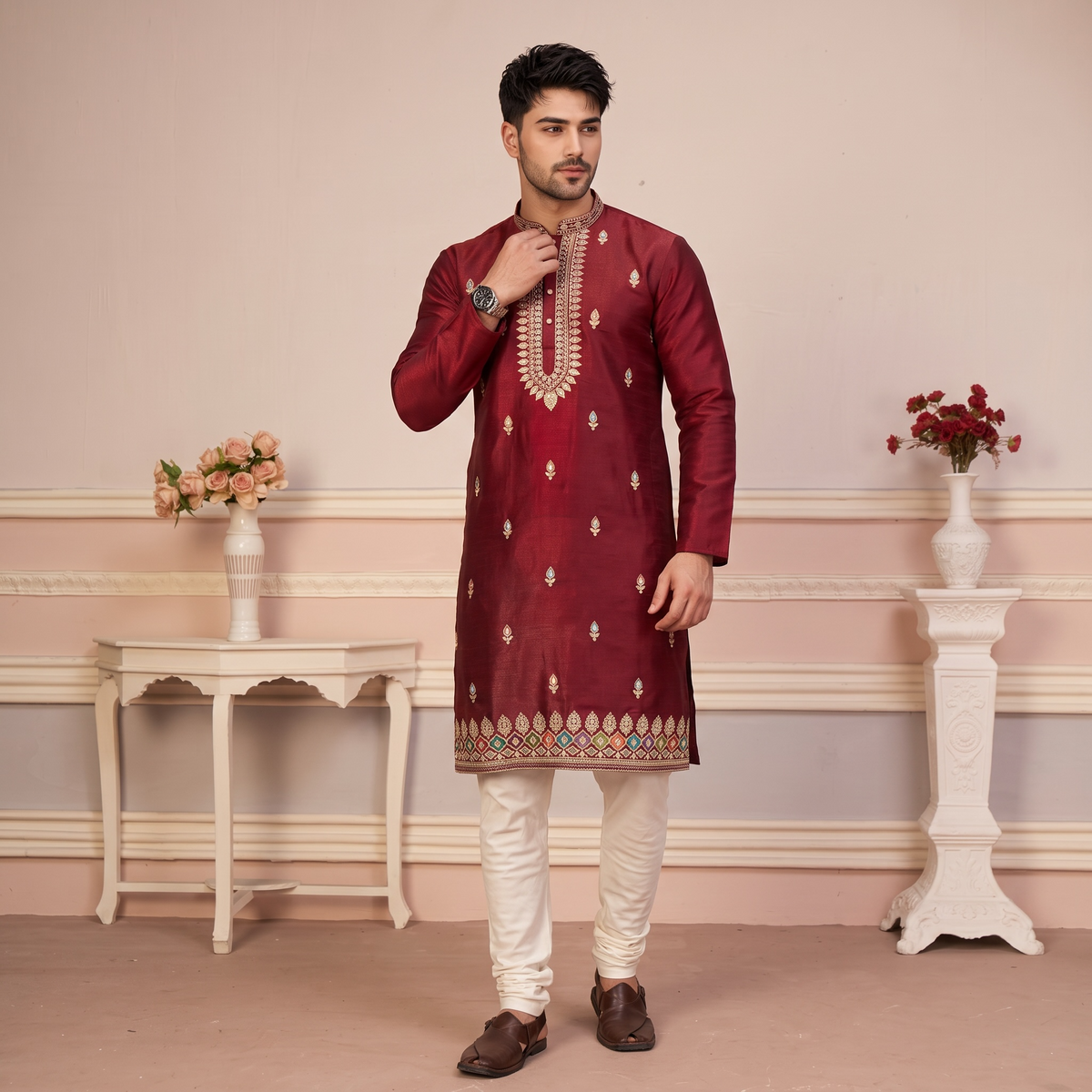 "Bhavya" Premium mirror and thread work kurta.