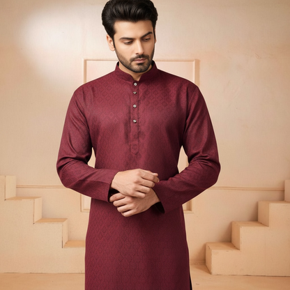 "Tarav" Self weave fabric kurta.