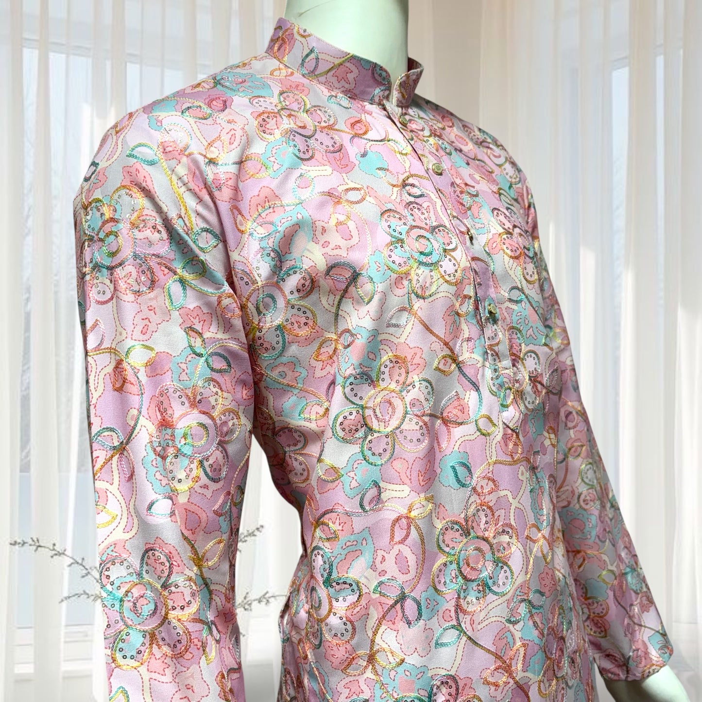 "Ranveer" Premium digital printed kurta with thread and sequins embroidery.