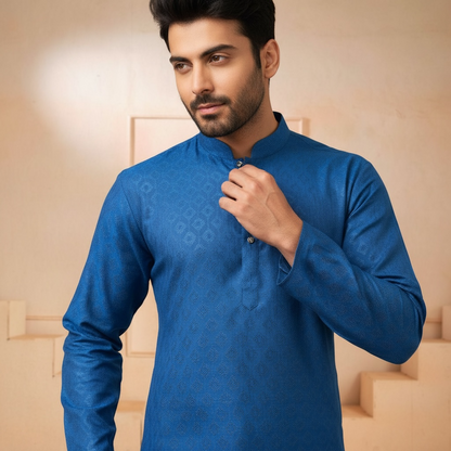 "Tarav" Self weave fabric kurta.