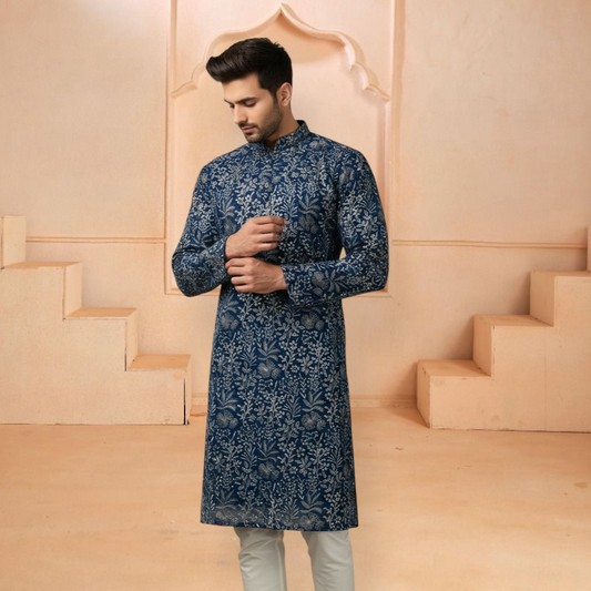 "Aviraj" Premium thread and sequins work kurta and lining.