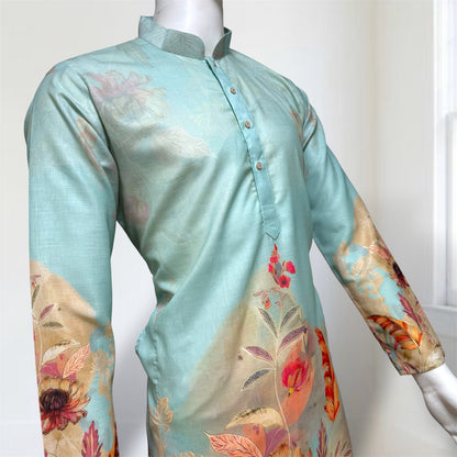 "Nirav" Designer digital printed kurta with foil print.