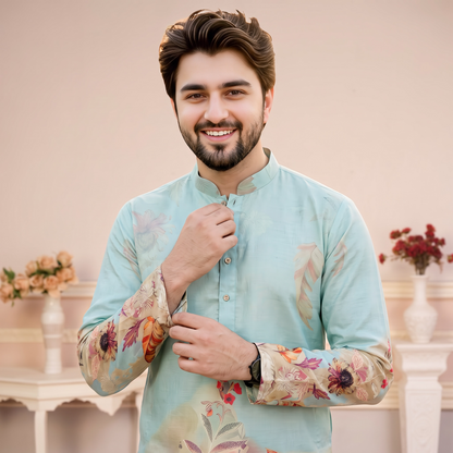 "Nirav" Designer digital printed kurta with foil print.