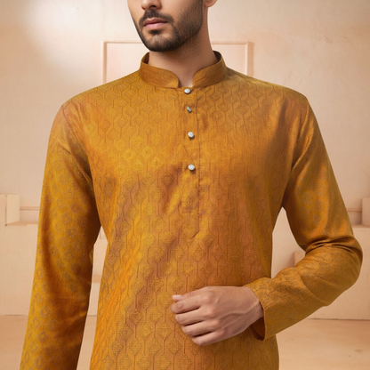 "Tarav" Self weave fabric kurta.