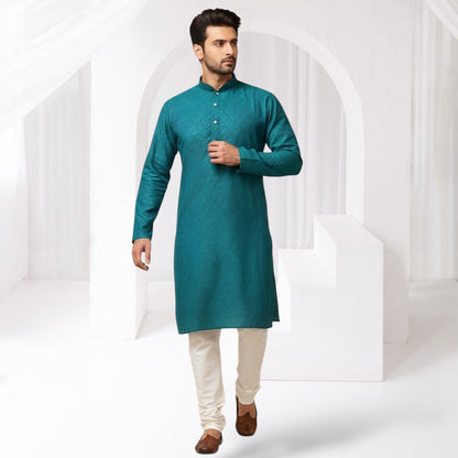 "Tarav" Self weave fabric kurta.