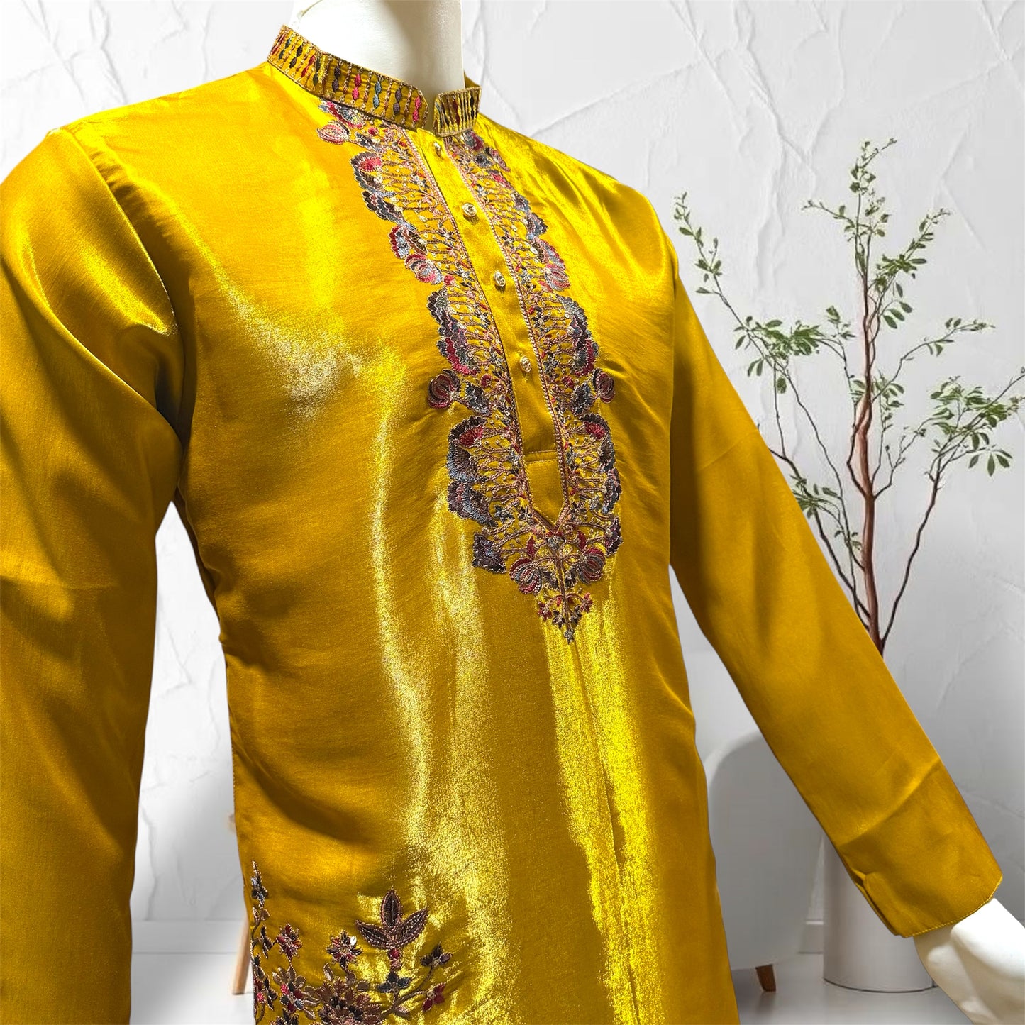 "Parth" Premium embroidery silk kurta with lining.