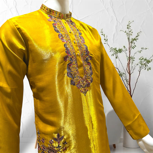 "Parth" Premium embroidery silk kurta with lining.