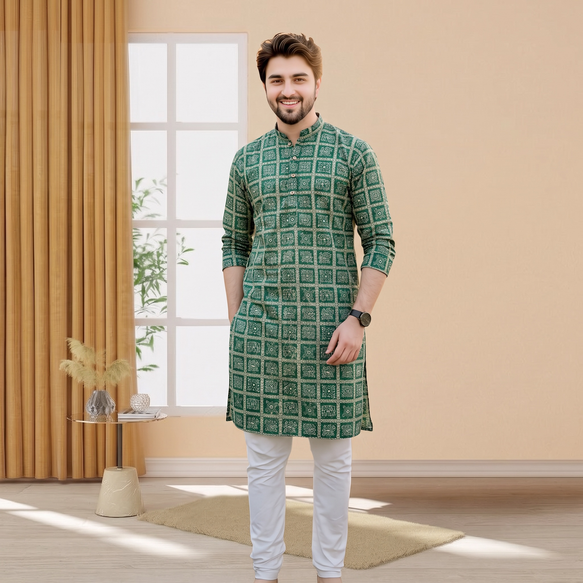 "Shlok" Bandhani Kurta.