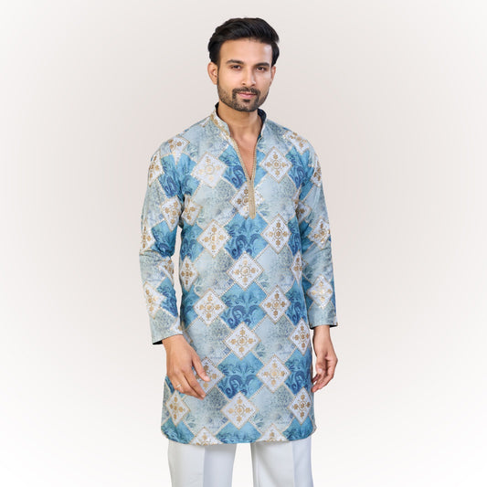 "Shree" Premium v neck thread ans sequins kurta with lining.(Wide pants included)