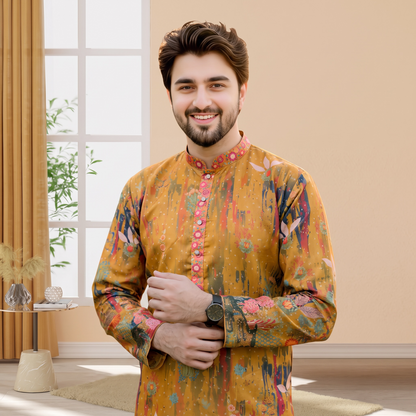 "Krishang" Premium digital printed kurta with lining.