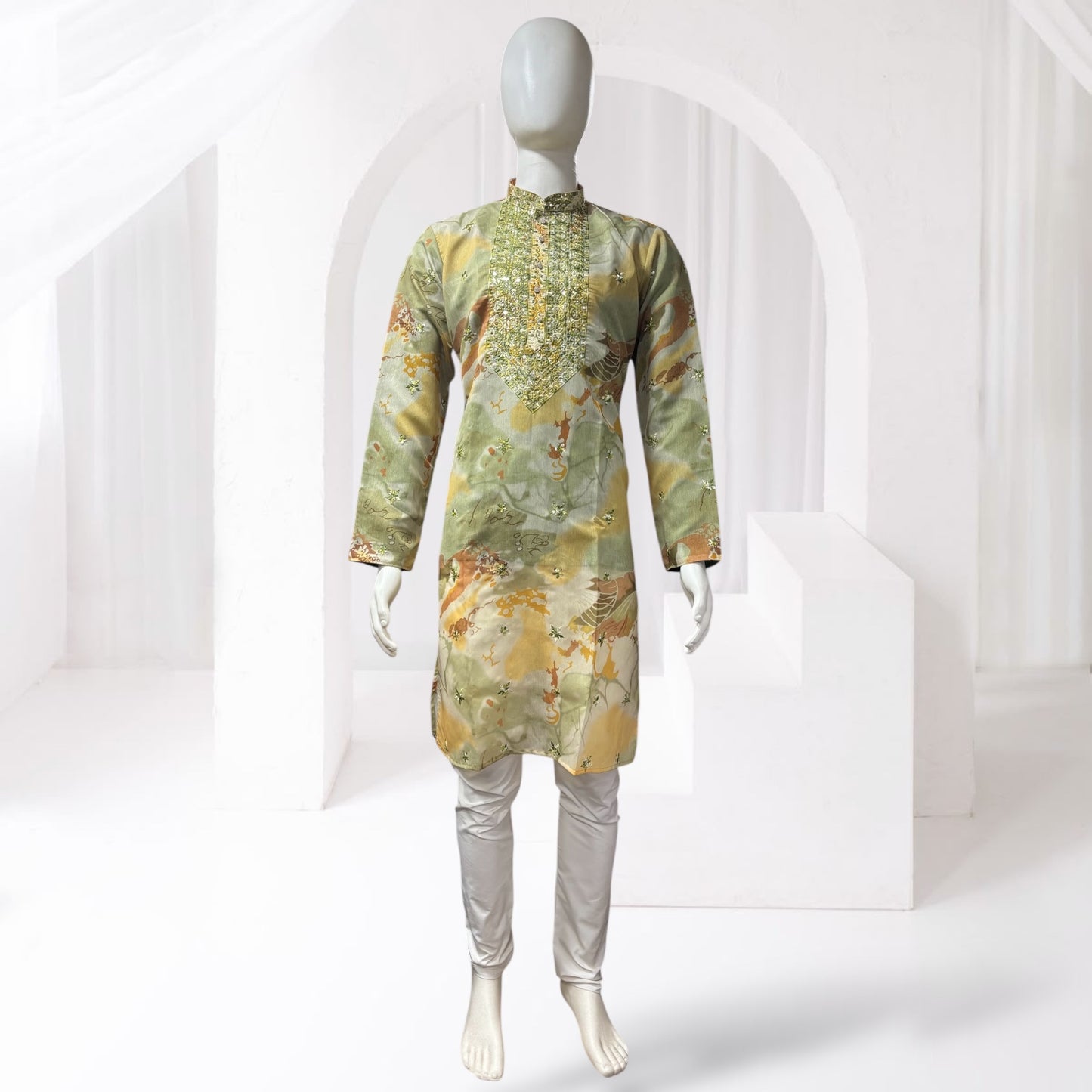 "Mayansh" Premium chanderi silk fabric with embroidery.