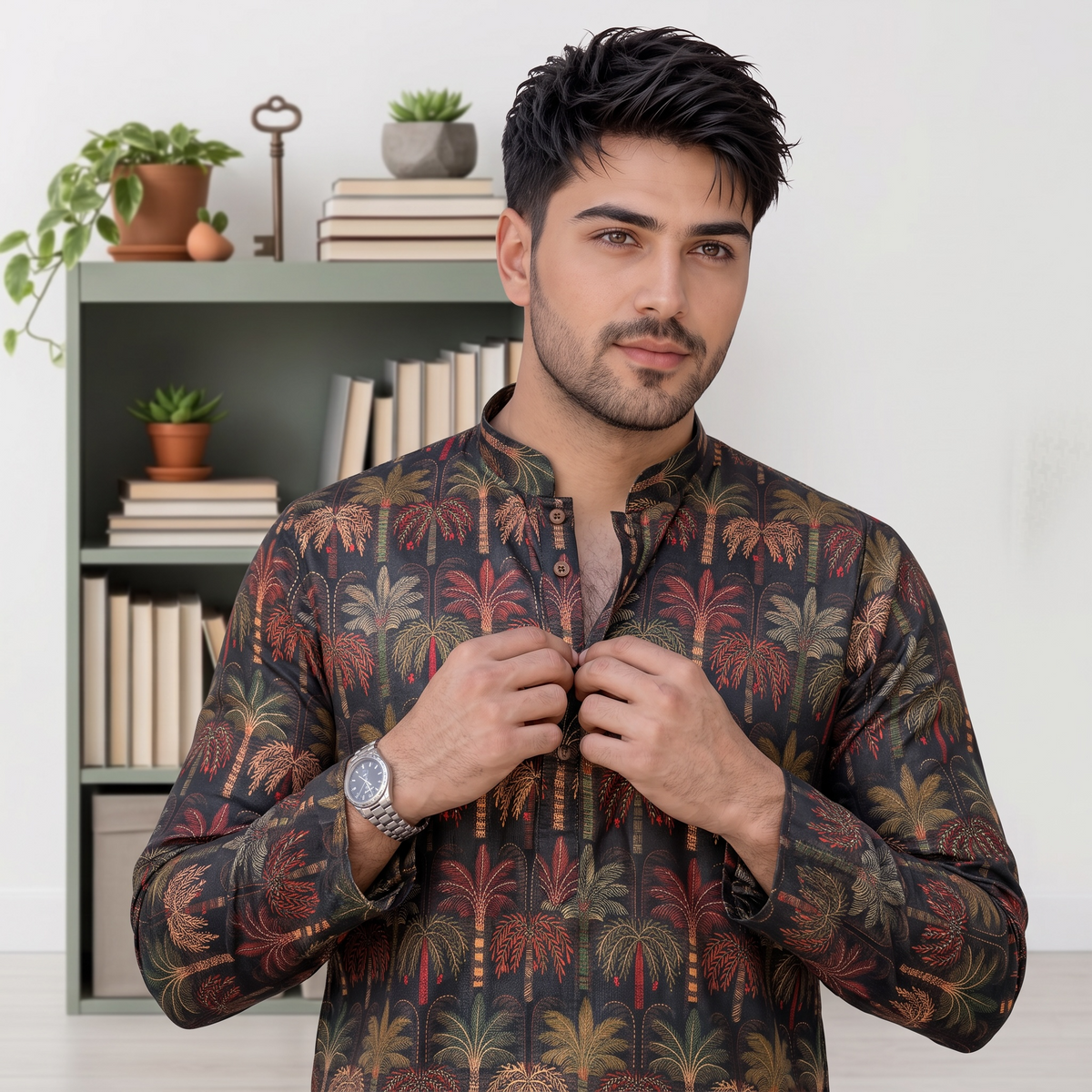 "Shelak" Premium digital printed kurta with foil.