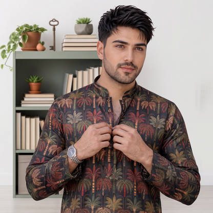 "Shelak" Premium digital printed kurta with foil.