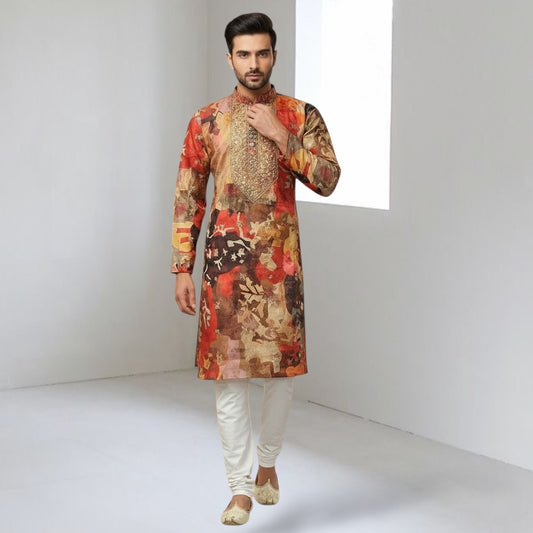 "Jeeyansh" Premium chanderi kurta with embroidery.