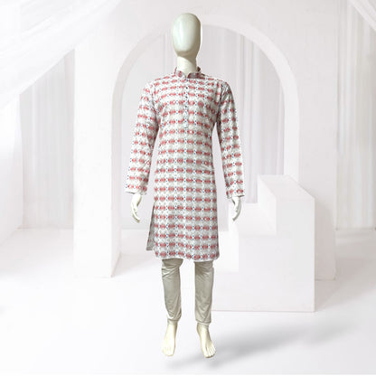 "Dhruv" Premium cotton kurta with delicate thread, sequins and mirror work.