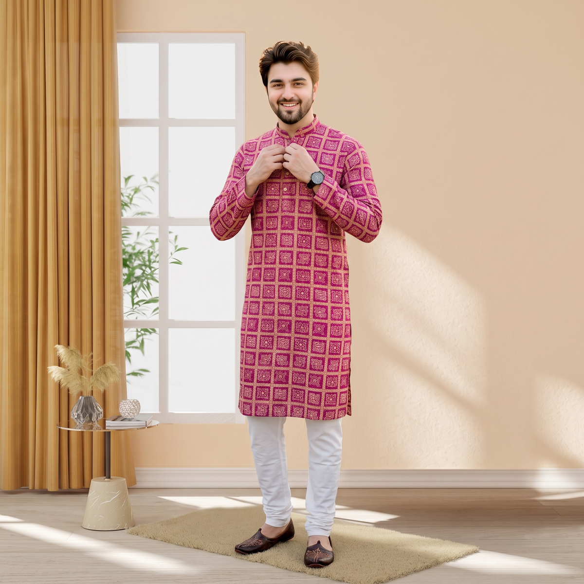 "Shlok" Bandhani Kurta.