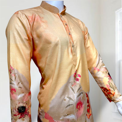 "Nirav" Designer digital printed kurta with foil print.